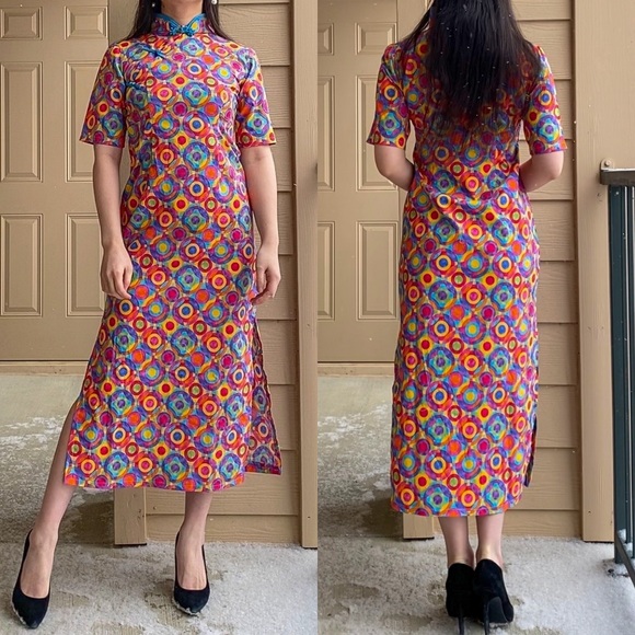 Handmade midi qipao/cheongsam dress XS - Picture 3 of 16